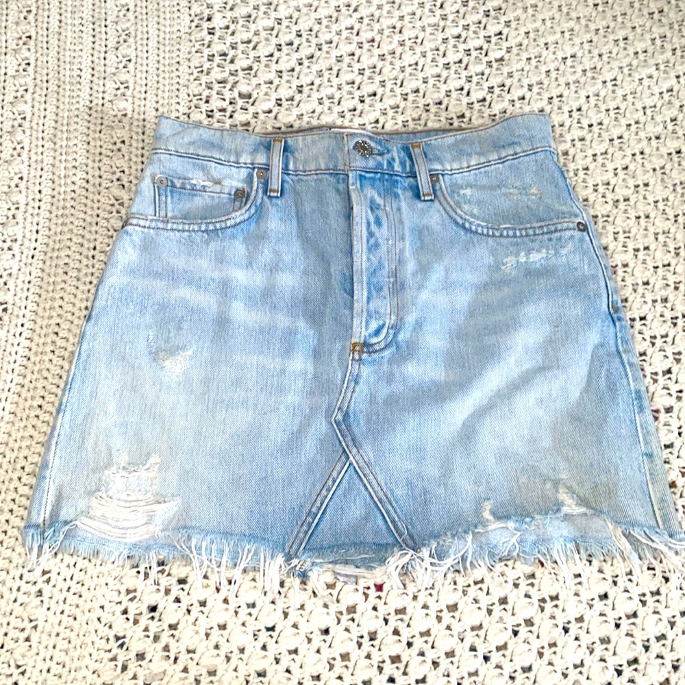 AGOLDE Los Angles Premium Denim Miniskirt. LN Sz 26